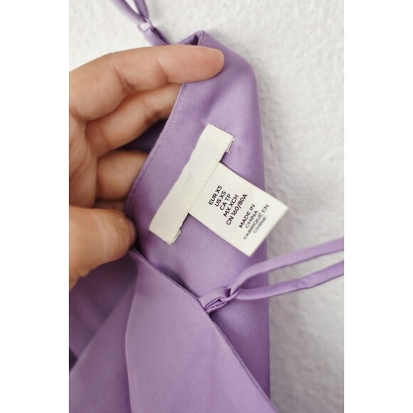 H&M Crop Top Woman's Xs Pastel Purple Lavender Princess Coquette Satin - Picture 6 of 8